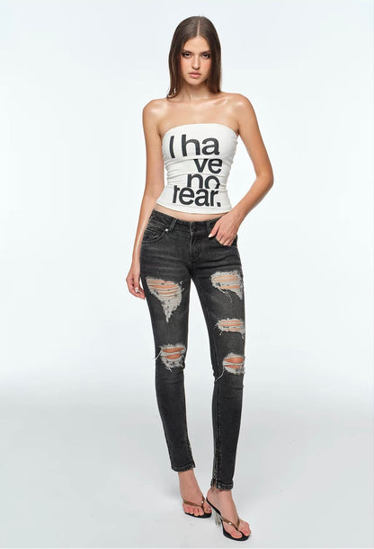 Bum Studios Graphic Strapless Tube Top
