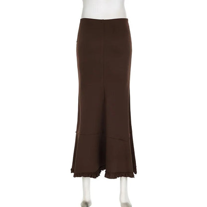 Chocolate Brown Maxi Skirt