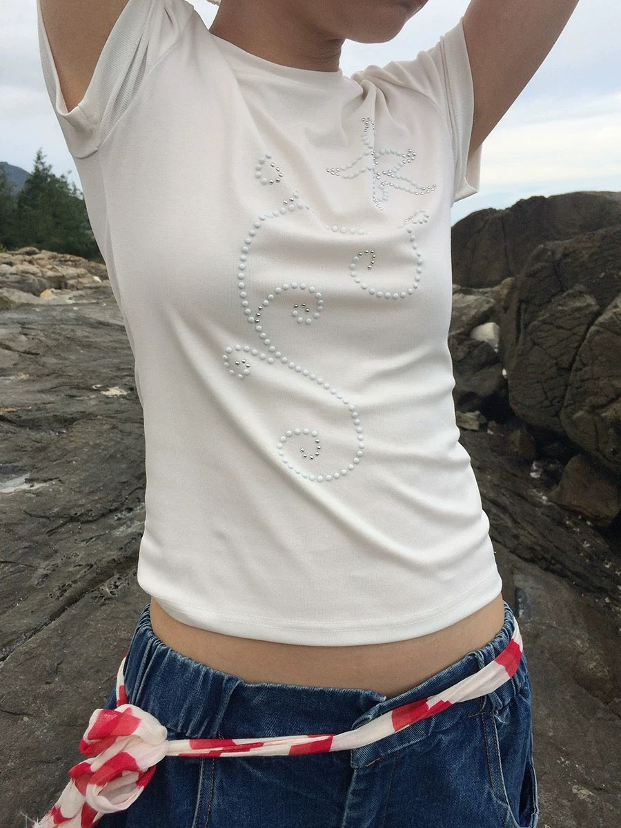 3months Beaded Abstract Top