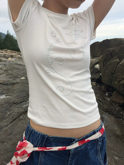 3months Beaded Abstract Top