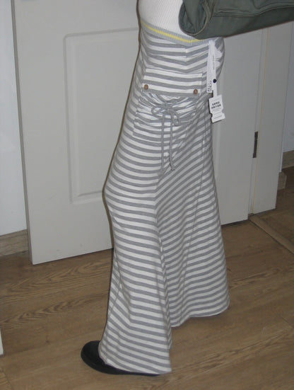 WildFLO Grey Striped Fishtail Maxi Skirt