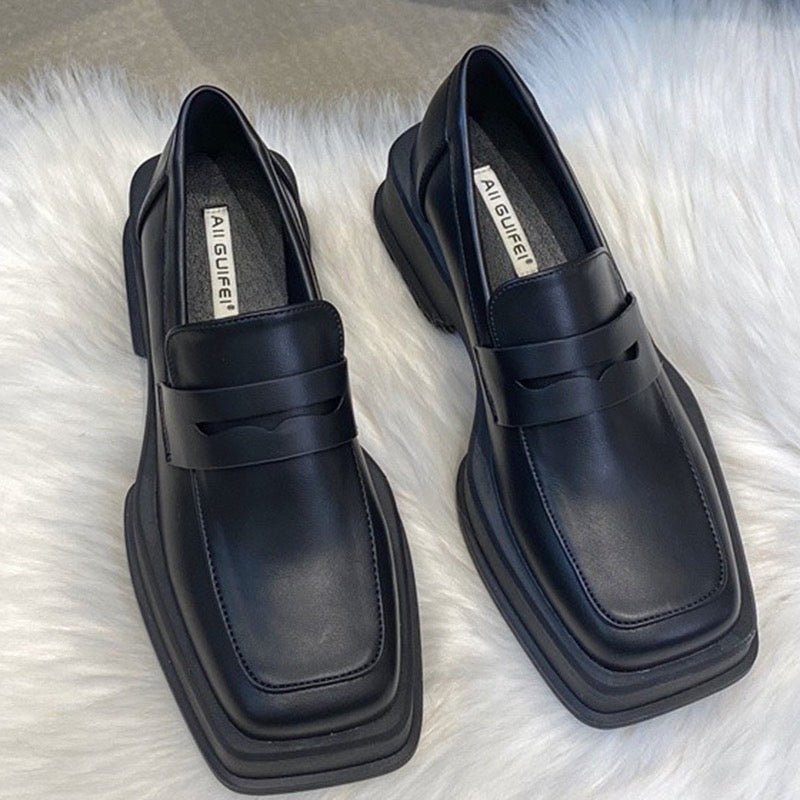 Chunky Square Toe Loafers