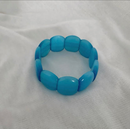 Chunky Curved Elastic Bead Stretch Bracelet