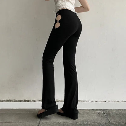 Cut Out Trousers With Rose detail