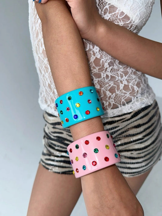Multi-Coloured Embellished Cuff Bracelet