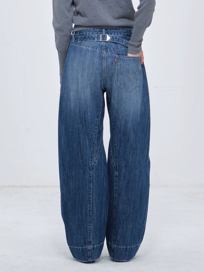 I’m Sorry Vintage Blue Engineered Curved Seam Jeans