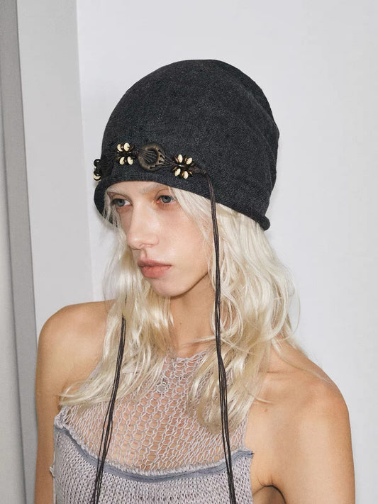 Hand Beaded Knit Beanie