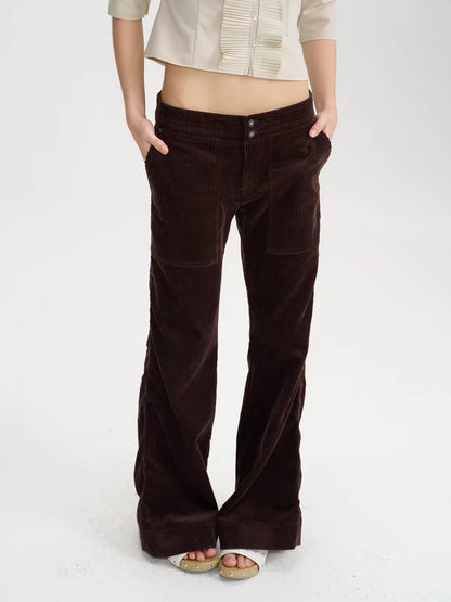 SOLWEIGE Retro Corduroy Low Rise Trousers