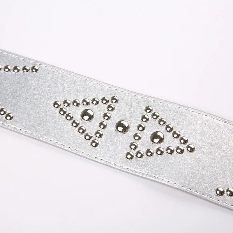 Large Silver Studded Belt