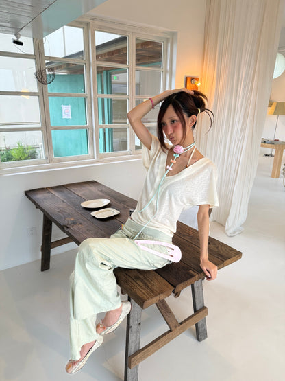 Andivogels Slouchy Deep V-Neck Kimono Top