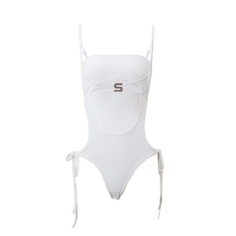 Square Neck Bodysuit In White