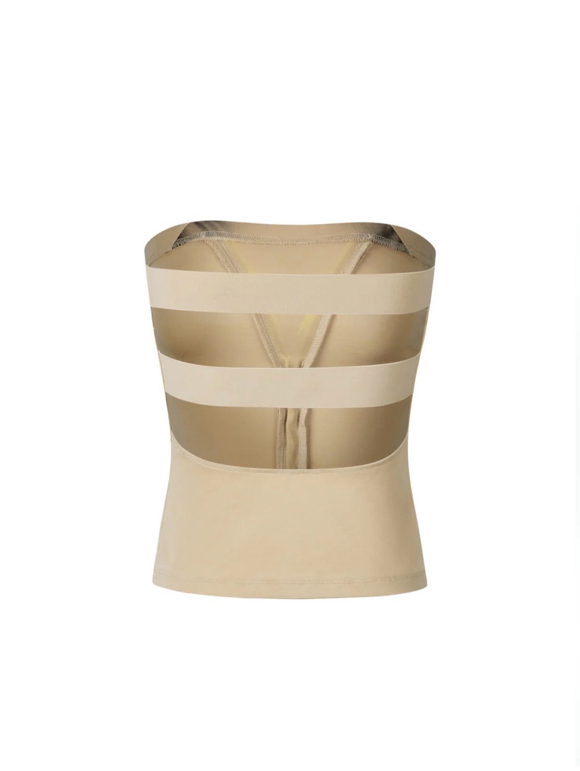 DOLOMEDES 3D Printed Nude Bandeau Vest Two-Piece Set