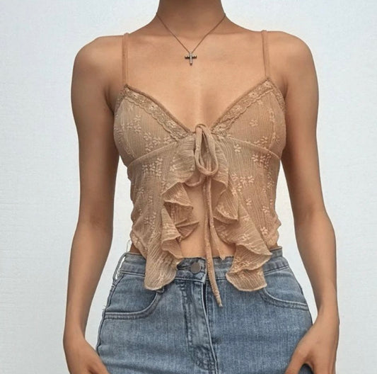 Ruffle Cami Crop Top