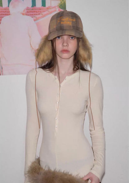 Plaid Faux Fur Trapper Cap