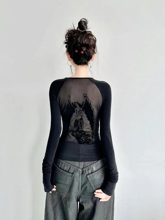 Angel Sheer Back Design Top