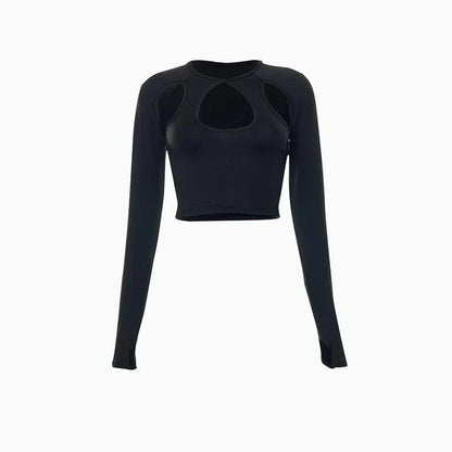 Long Sleeve Cut Out Crop Top