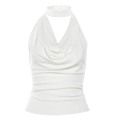 Slinky Cowl Neck Backless Top