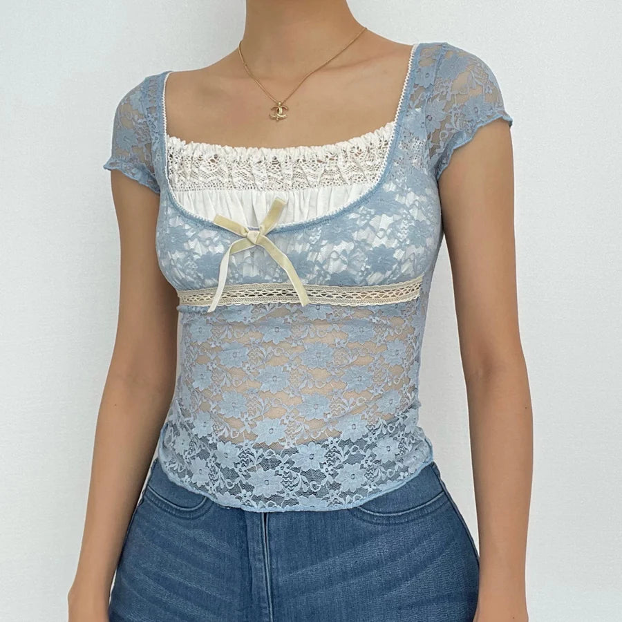 Lace Round Neck Top