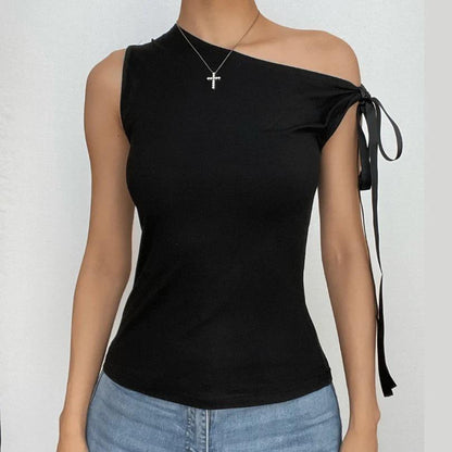 Ribbon Tie-Up Sleeve Top