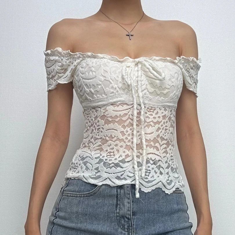 Beige Lacey Top