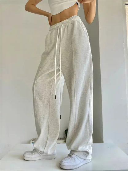 Grey Straight Leg Panel Joggers