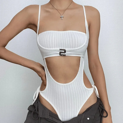 Square Neck Bodysuit In White