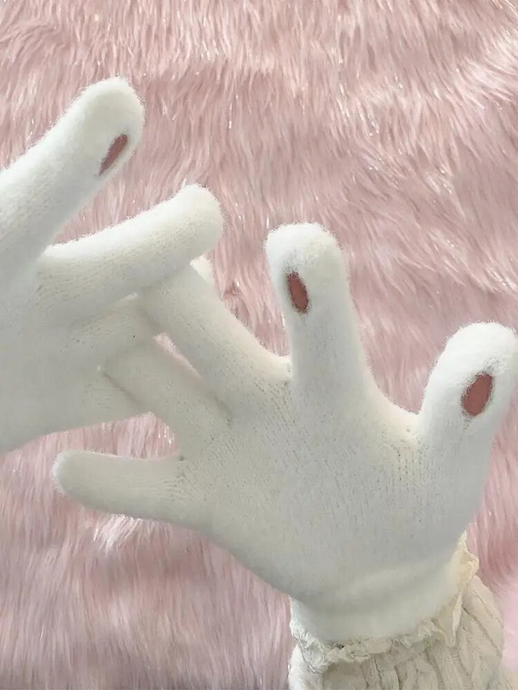 Diamante Rabbit Winter Gloves