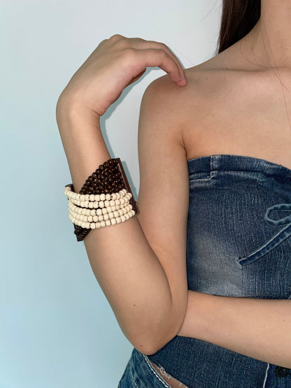 Twisted Two Tone Wooden Bracelet