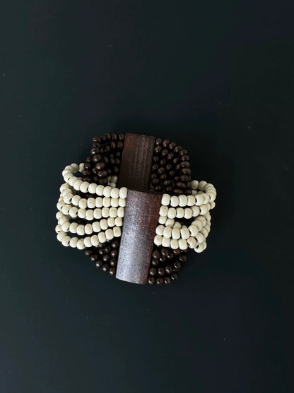 Twisted Two Tone Wooden Bracelet