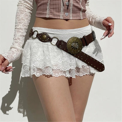 Lace Ruffle Mini Skort