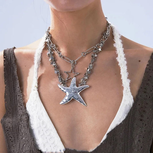 Silver Star Layered Necklace