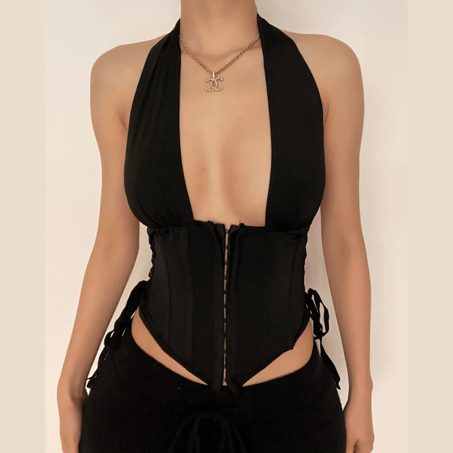 Halter Neck Corset Style Top