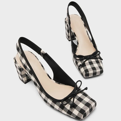 Plaid Mary Janes In Black