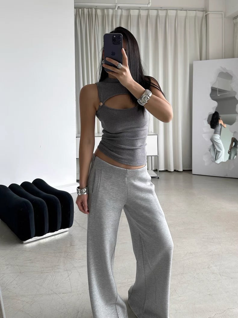 Cut-Out Ribbed Tank Top