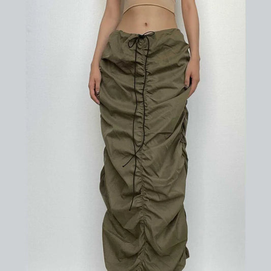 Low Rise Ruched Cargo Skirt