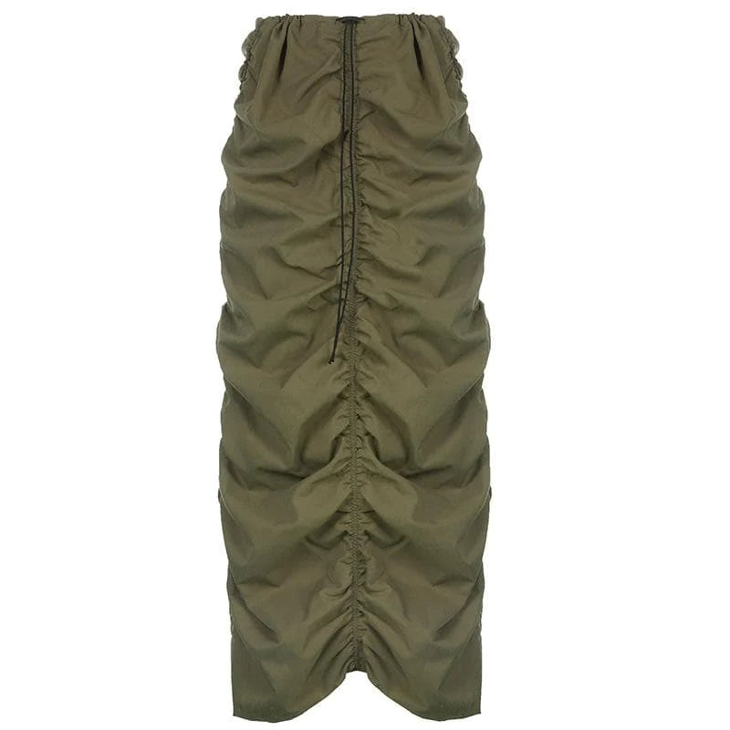 Low Rise Ruched Cargo Skirt