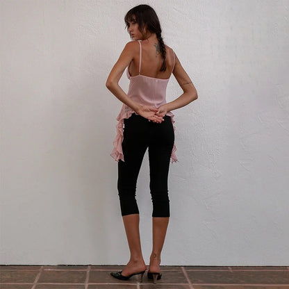 Rose Pink Ruffle Cami Top