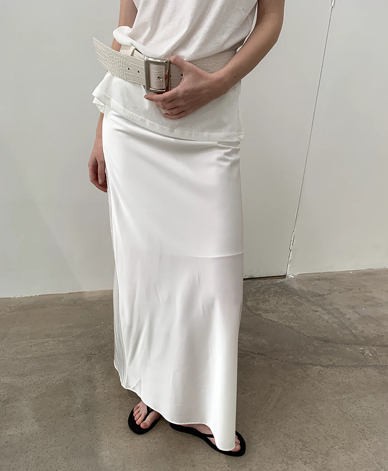 White Snake Print Embossed Belt