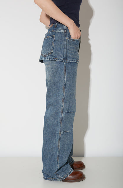 April20th Skirt Overlay Vintage Wash Jeans