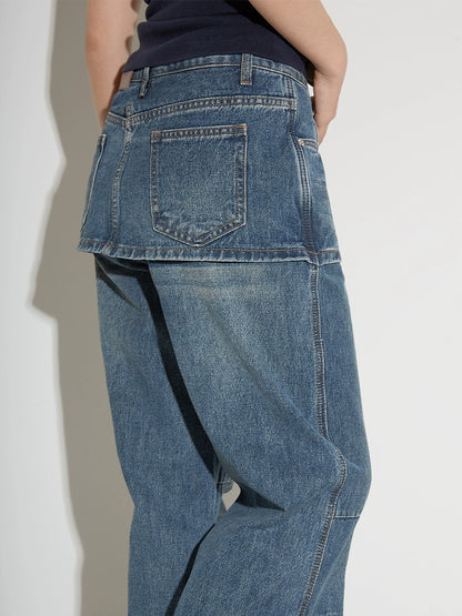 April20th Skirt Overlay Vintage Wash Jeans