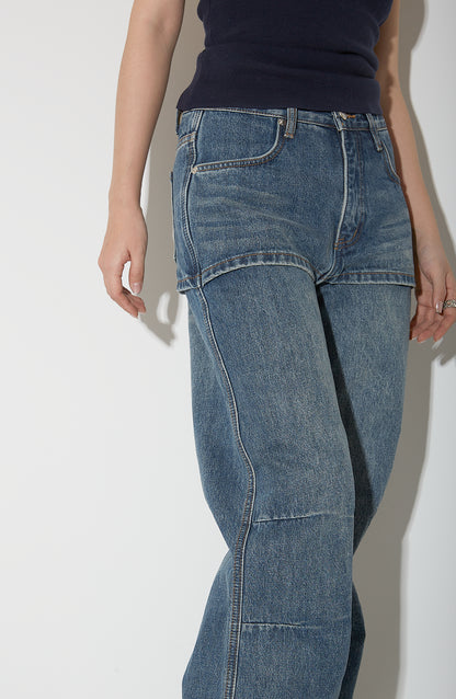 April20th Skirt Overlay Vintage Wash Jeans