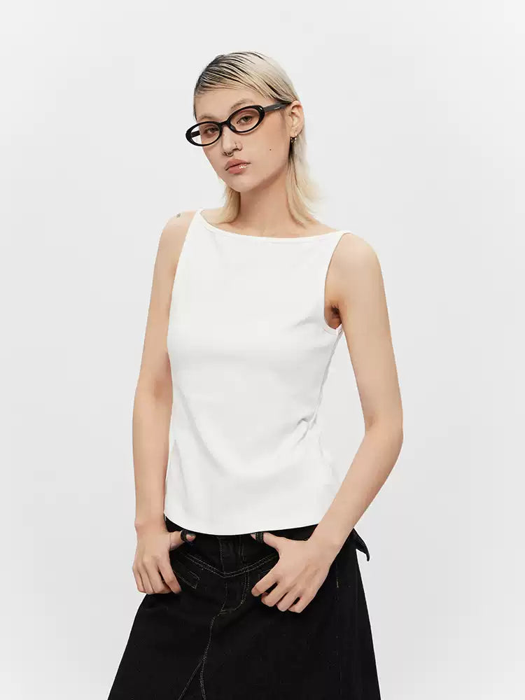 Boat Neck Strapless Top