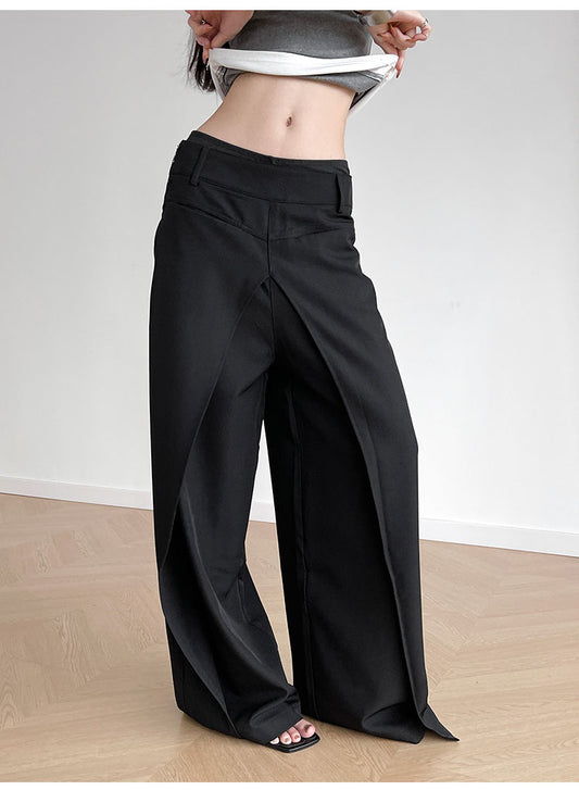 Straight Suit Trousers in Black