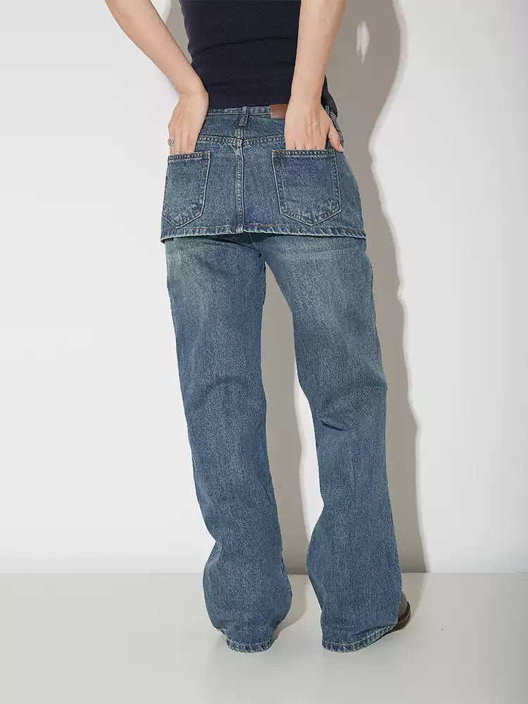 April20th Skirt Overlay Vintage Wash Jeans
