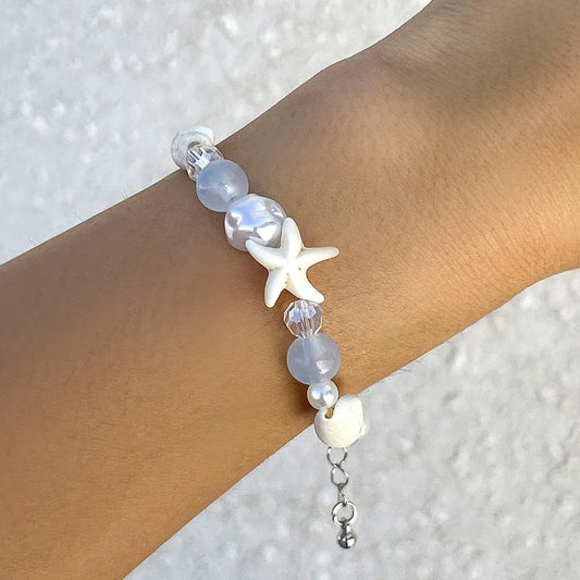 Shell Starfish Crystal Beaded Bracelet