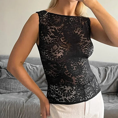 Sheer Lace Tank Top