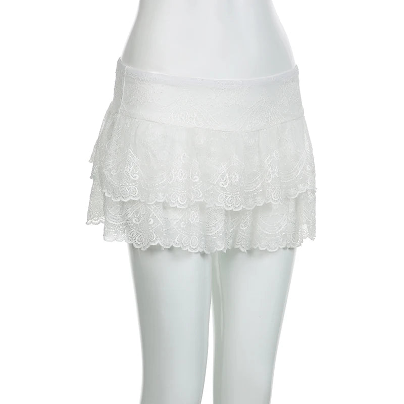 Lace Ruffle Mini Skort