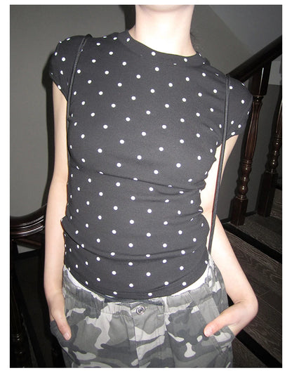 Polka Dot Short Sleeve T Shirt