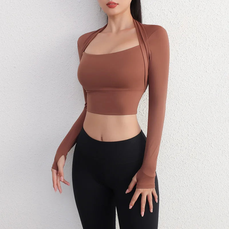 Low Cut Padded Yoga Long Sleeve