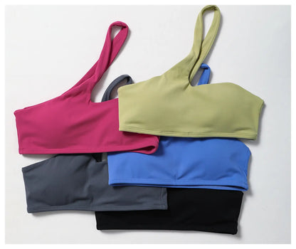 One Shoulder Sports Push Up Bra